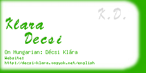 klara decsi business card