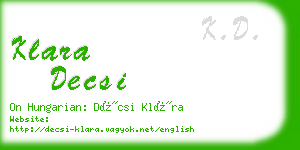 klara decsi business card